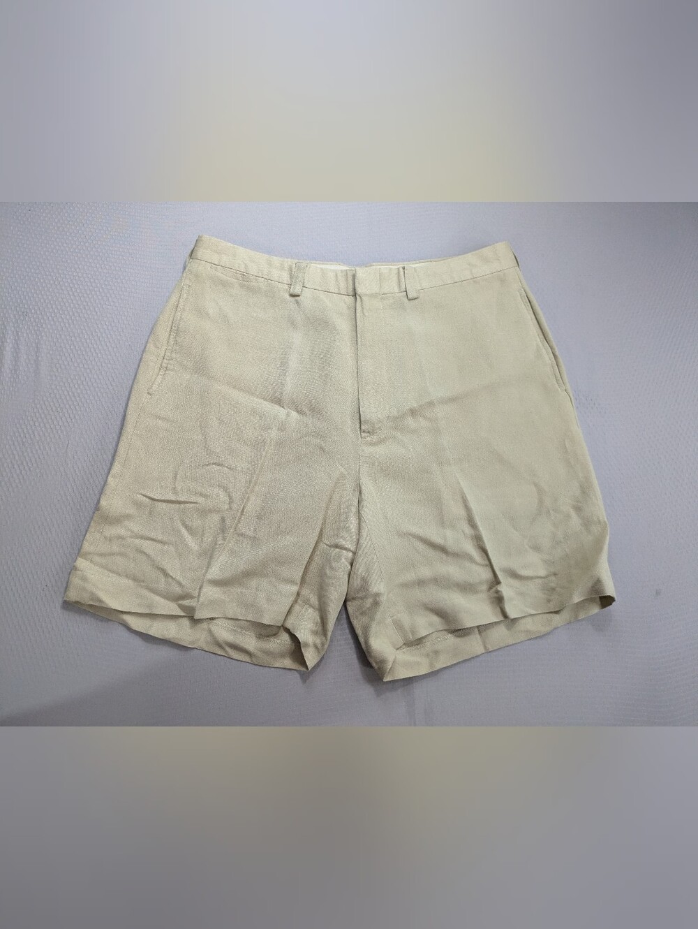Polo Ralph Lauren 34 Bedford Linen Chino Shorts Pleated Preppy Tyler Andrew